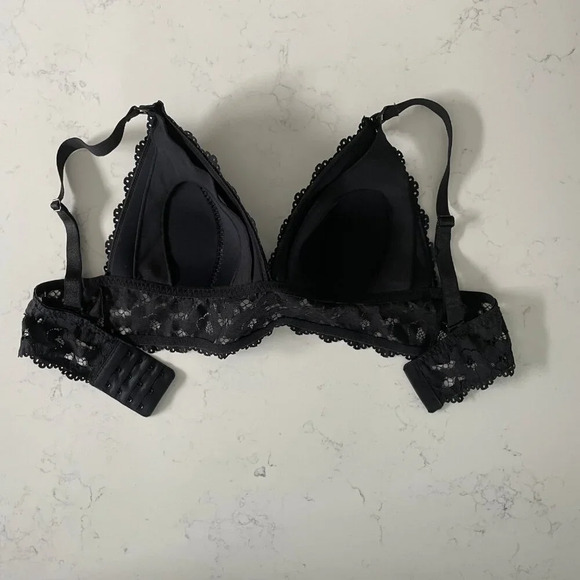 Momanda Lace Plunge Nursing Bralette Polyamide Elastane Black Sz 38B NWOT - Picture 6 of 14